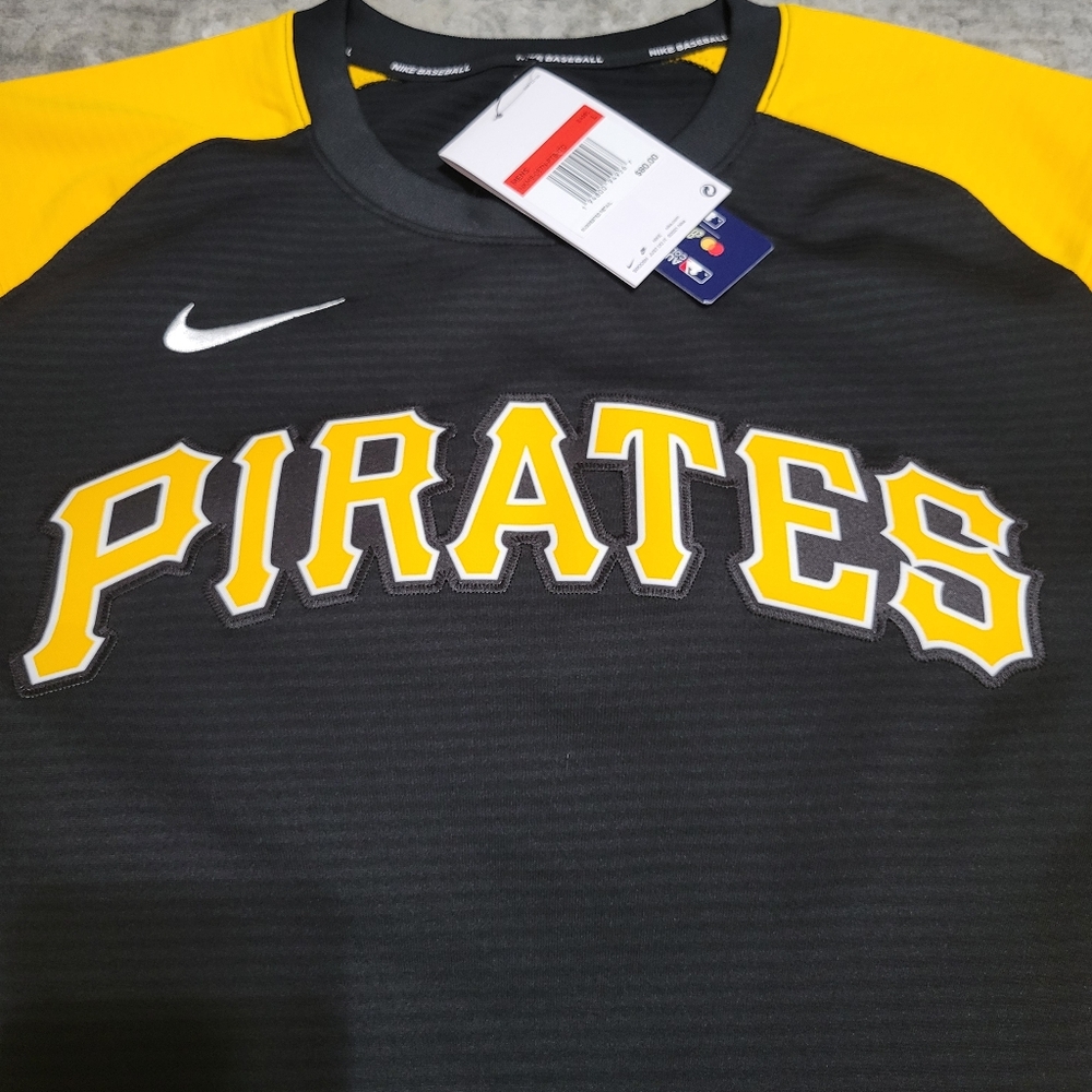 Nike Black and Yellow Pirates Long Sleeve Baseball Shirt - Picture 2 of 5
